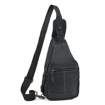 Black Leather Sling Bag – Stylish & Functional for Everyday Use