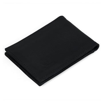 Classic Black Leather Trifold Wallet for Men – Sleek & Durable