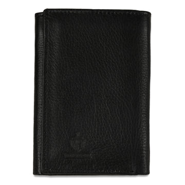 Classic Black Leather Wallet for Men – Slim & Stylish Trifold Design