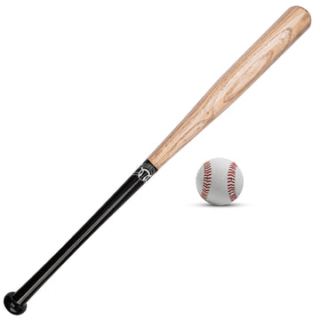 Baseball Bat Wooden Bat | Adult Maple Wood Baseball Bats | 33 Inch - Matte Black/Naturel