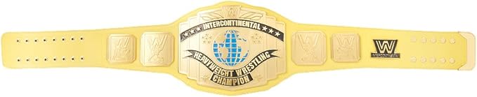 WWF Intercontinental Heavyweight Wrestling Championship Belt Replica - Adult Size - Yellow