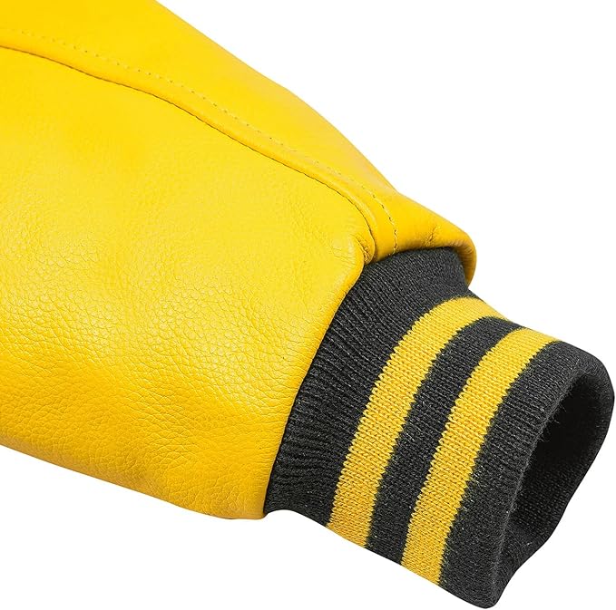 Black & Yellow Varsity Jacket – Classic Letterman Style