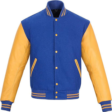 Royal Blue & Yellow Varsity Jacket – Classic Retro Style