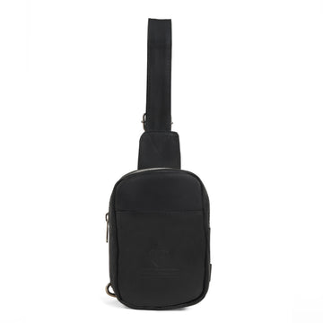 Minimalist Black Leather Sling Bag – Sleek & Versatile Crossbody for Everyday Use
