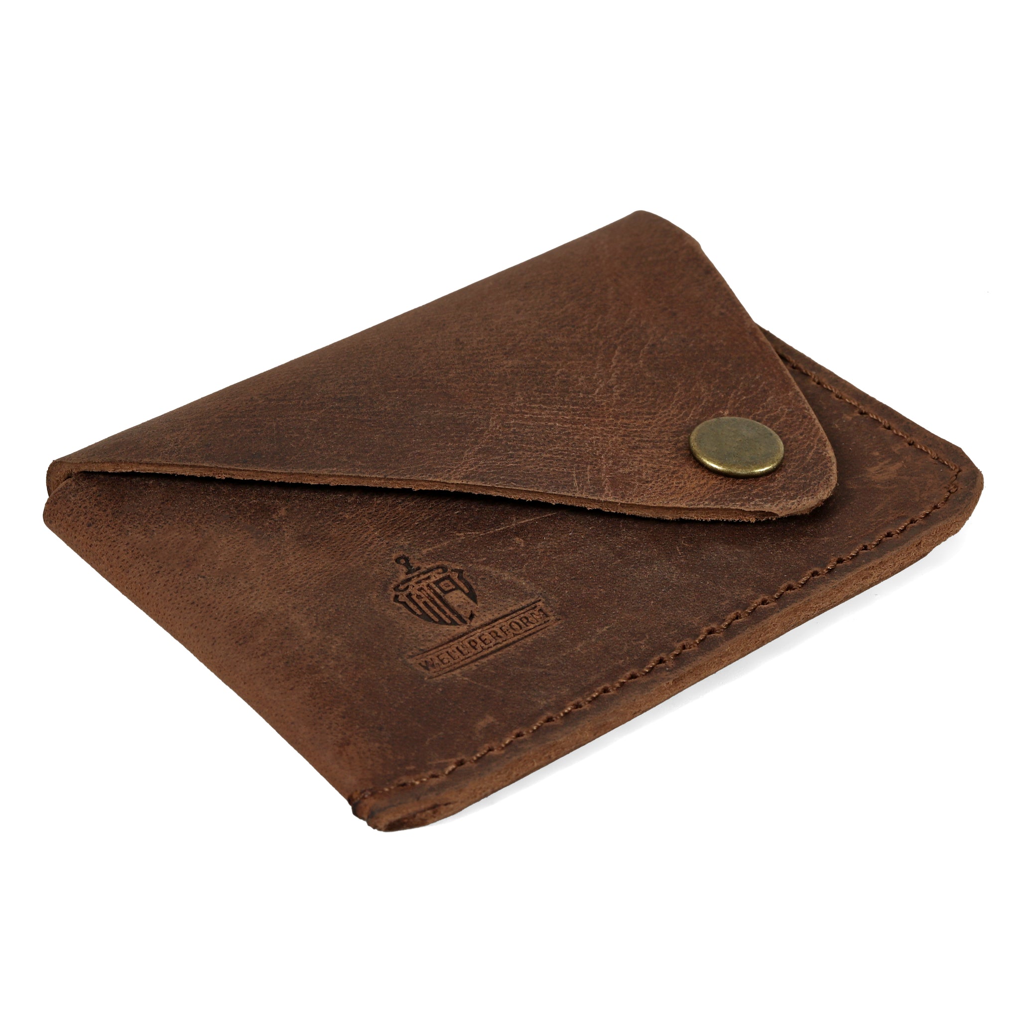 Vintage Brown Leather Coin Pouch – Handmade & Durable