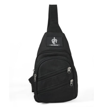 Multi-Pocket Black Sling Bag – Compact & Functional