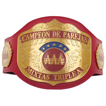 AAA World Mixed Tag Team Championship Title Belt Replica