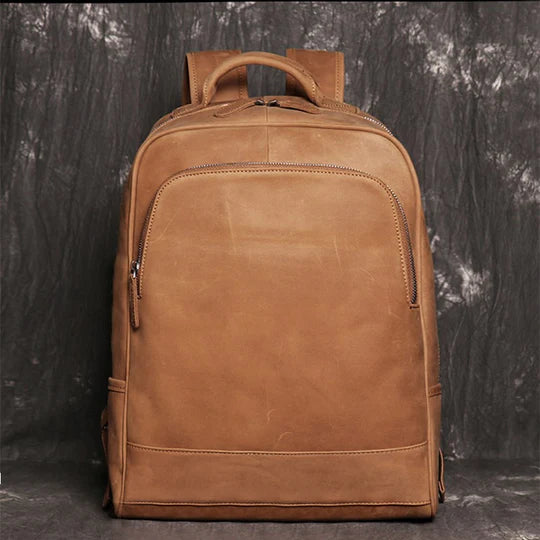 Vintage Tan Leather Backpack – Classic & Timeless