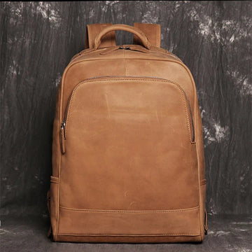 Vintage Tan Leather Backpack – Classic & Timeless